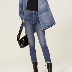 Re/Done NWT 90s High Rise Ankle Crop Jeans in Mid 70s Wash Size 24 Women’s